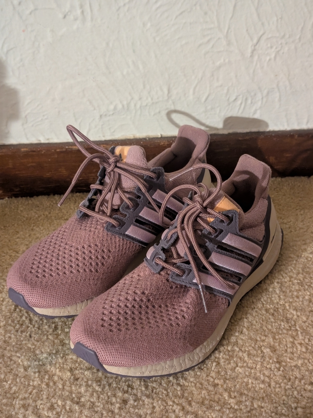 adidas Ultraboost 1.0 Womder Orchard Women's Mauve Knit Lace-Up Running Sneakers